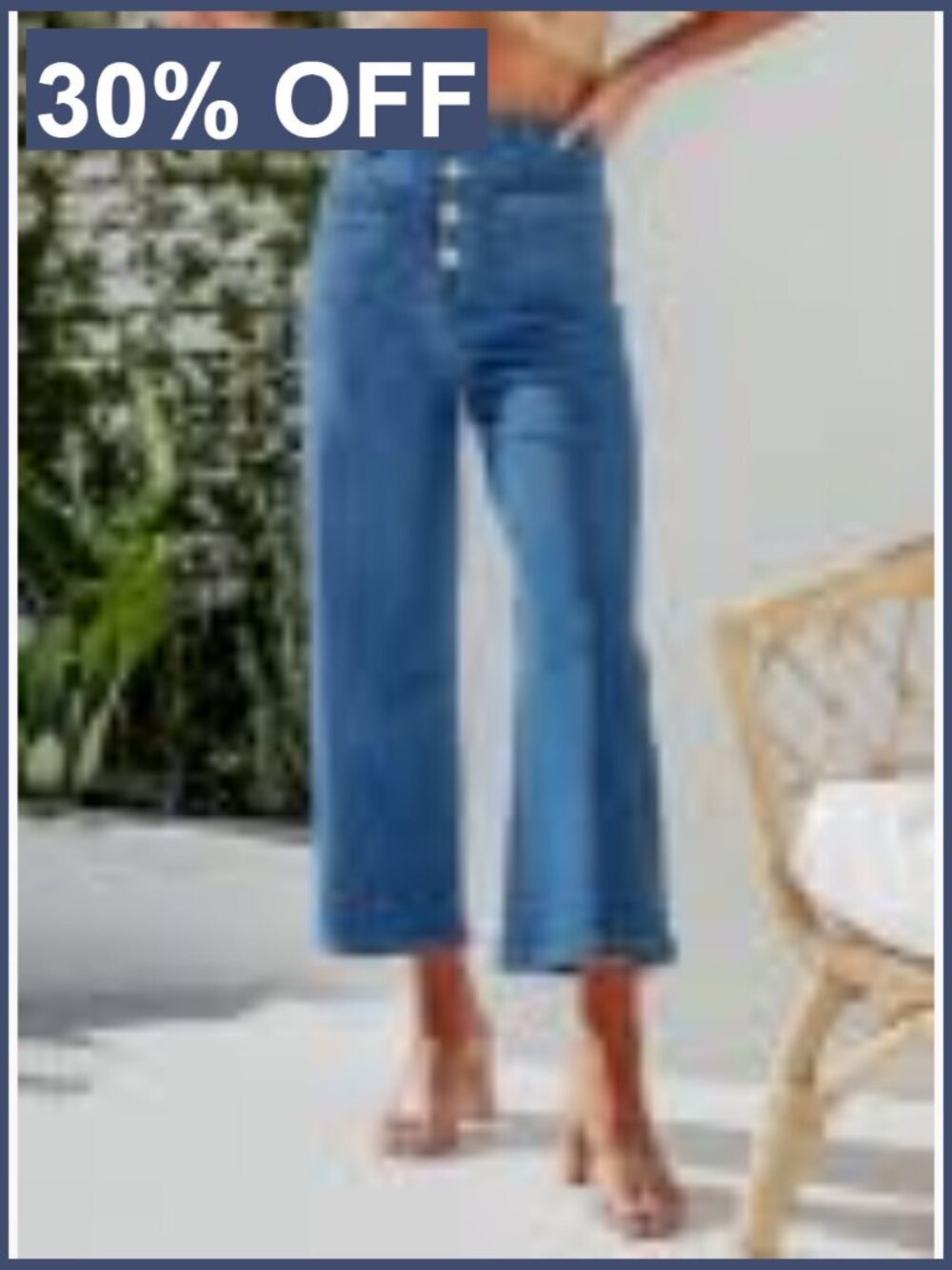 High Waisted Wide Leg Stretchy Straight Jeans Loose Denim Pants Pocket - Picture 2 of 7